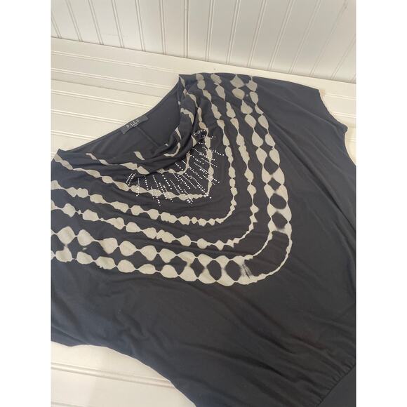 B.L.E.U. Womens Black Cowl neck Short Sleeve Top & Drawstring Short Bundle 2X - Picture 6 of 10